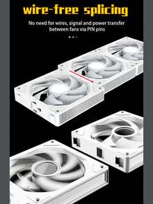 4个模块化互锁式PC机箱散热风扇，适用于5V 3针同步风冷，无线互锁散热风扇，温控静音散热风扇，适用于风冷和水冷PC机箱 - SM4〖黑色正向〗 - 查看 5