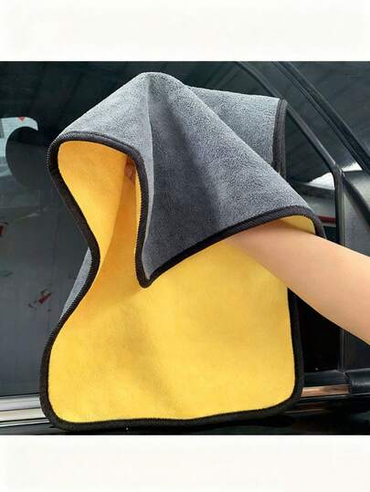5pcs Ultra-Soft Microfiber Car Cleaning Towel, Pet Towel, Thick, Lint-Free, Effective Drying And Cleaning, 400gsm, Yellow And Gray, Super Absorbent, Scratch-Free, Lint-Free, Thick Washable Kitchen Rag, Used For Cleaning Car Windshield, Car Window, Car Center Console, Steering Wheel, Trunk, Stove, Pot, Bowl, Faucet, Kitchen, Bathroom And Furniture, Which Is Very Suitable For Car Maintenance And Detailed Work, 1pc/3pcs/10pcs
