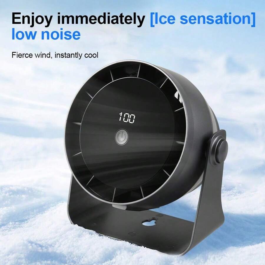 Desktop Fan High-Speed 100 Speed Adjustable Circulating Fan Charging Digital Display Turbine Wall Mounted Desktop Fan - 白色 - 查看 1