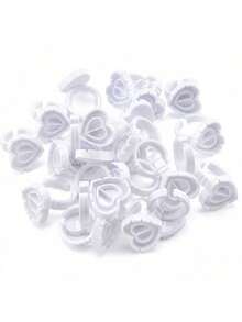 Bandeja en forma de corazón para sujetar el pegamento de pestañas, paleta de adhesivo para extensiones de pestañas con diseño de flor para herramientas de maquillaje de pestañas postizas - Multicolor - Ver 12