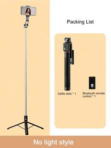 2026 New 1.7m Extendable Selfie Stick With Anti-Shake, Retractable Tripod And Wireless Function. Made Of Durable ABS And Aluminum Alloy. Portable Remote Control Smart Phone Selfie Stick For Vlogging, Travel, Outdoor Photography, Compatible With IPhone/Smartphones. Great For Couples Photography On Valentine's Day - Multicolor - View 13