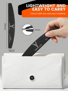 YOKEFELLOW 10pcs Professional Nail Files, Crescent Shape 180/240 Grit Black Emery Boards For Acrylic & Natural Nails - Quickly Shape And Reusable Manicure Pedicure Tools For Home & Salon Use - Black - View 7