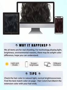 合成纤维针织帽假发，帽子接发，长款波浪卷灰色帽子假发，带合成发片，适合女性和女孩冬季佩戴 - 冷棕色/棕色/黑色