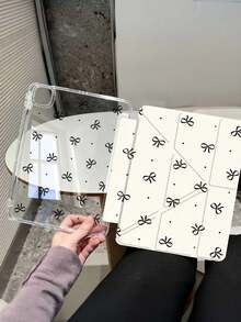 Étui de protection pour tablette Capol avec imprimé nœud à pois, compatible avec iPad 10,2 pouces, Pro 11 (2021/2020/10e génération), Mini 4/5/6, Galaxy Tab A8 10,5 pouces (modèle 2022), avec fente pour crayon, absorption des chocs, fonction de support, également compatible avec Kindle (11e génération - sortie 2024) - Multicolore - Voir 2