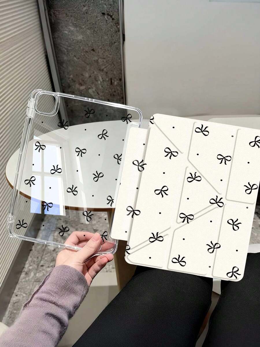 Étui de protection pour tablette Capol avec imprimé nœud à pois, compatible avec iPad 10,2 pouces, Pro 11 (2021/2020/10e génération), Mini 4/5/6, Galaxy Tab A8 10,5 pouces (modèle 2022), avec fente pour crayon, absorption des chocs, fonction de support, également compatible avec Kindle (11e génération - sortie 2024)