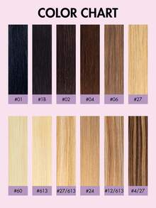 6件套1片式夹式接发，真人发丝，直发，挑染，夹式真人发，派对自然黑直发，女士夹式接发，女孩角色扮演和派对，易于佩戴，圣诞节适用 - 彩色 - 查看 7