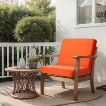 Newwiee 8Pcs Patio Cushion Covers Stretch Outdoor Cushion Cover Replacement For Patio Furniture Sofa Couch Slipcovers, Soft Flexibility Washable Furniture Protector(Waterproof Pure,Orange),One-Size,OrangeWaterproofPure - 橘色防水純 - 查看 7