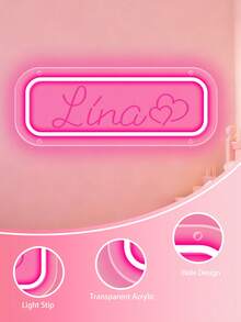 ضوء نيون مخصص، ضوء نيون قابل للتعتيم بواسطة USB، مناسب لديكور غرفة النوم والسكن والغرفة. ضوء نيون مخصص بتصميم مخصص هو هدية مثالية لعيد الميلاد والزفاف وعيد الحب. لوحة اسم ضوء نيون LED مثالية لحفلة غرفة النوم في عيد الميلاد والمساحات التجارية، وخلق جو راق.