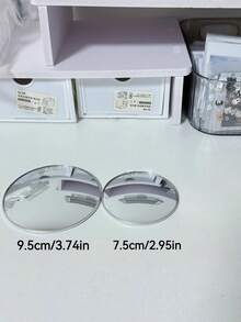 1个便携式凸面圆镜，圆形广角镜 - 化妆镜，适用于卧室、客厅、户外、旅行摄影，无需电源，无羽毛装饰，自拍道具 - 彩色 - 查看 9