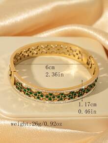 New Vintage Bohemian Style Stainless Steel Blue & Red Resin Hollow Pattern Bracelet, Exquisite Clasp Accessory - Exquisite Bracelet - View 2