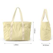 Bolso Tote Para Mujer, Bolso Bandolera Con Hebilla Para Esterilla De Yoga, Adecuado Para Gimnasio, Lugar De Trabajo - Beis - Ver 7