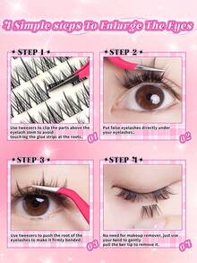 100-120pcs Soft/Natural/Delicate False Eyelashes - 9-16mm, Multiple Styles To Choose From, Suitable For Daily, Date, Work, Dinner Makeup, Enhances Eye Contour, Suitable For Ramadan, Comes With Tweezers For Convenient Application - Black - View 5