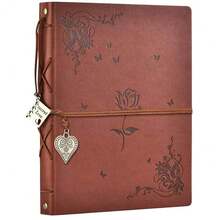 ZEEYUAN Scrapbook Album Leather Photo Album Memories DIY Scrap Book 10.8\X8.6\ Large Family Photo Book Refillable 60 Pages For Anniversary Valentines Birthday Gifts Rose Brown,RoseBrown - 玫瑰棕色 - 查看 1