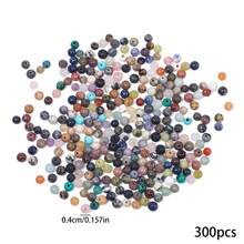 100-300 hạt đá tự nhiên màu ngẫu nhiên tròn có lỗ, hạt pha lê mã não rời dùng làm đồ trang sức, phụ kiện DIY - Màu sắc ngẫu nhiên - Xem 8