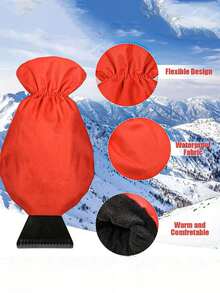 Car Ice Scraper With Warm Fleece Gloves, Snow Shovel And Squeegee, Ice Scraper And Snow Brush, Car Snow Removal Set, Winter Car Accessories, Windshield Ice Scraper, Car Winter Brush