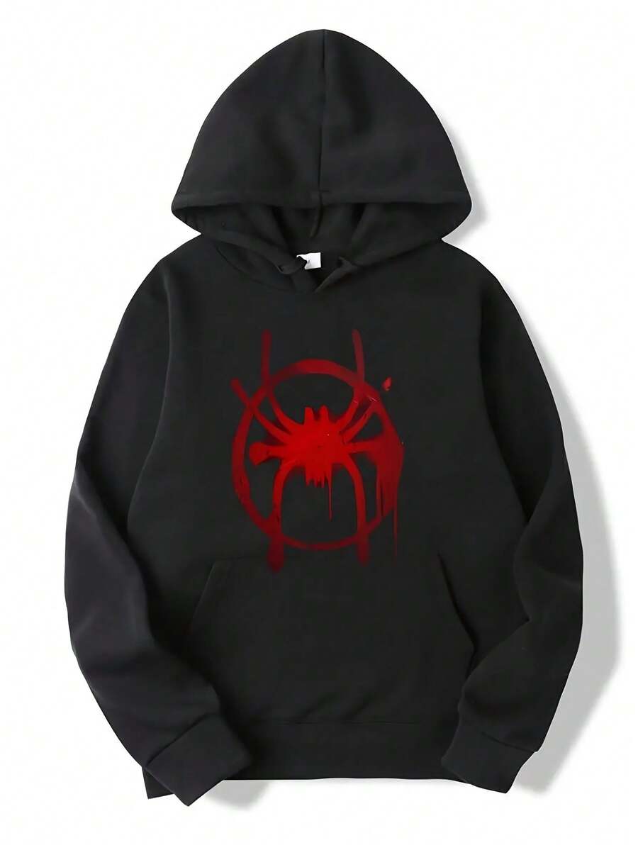 Plus Size Tops Funny Hoodies Men Clothes New Black Hoodies Mens Miles Morales Spider Symbol Hoodies 2024 - 黑色12 - 查看 1