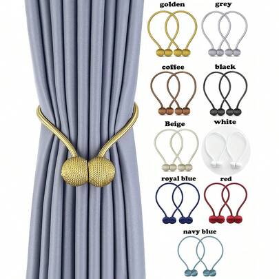 1pc/2pcs/4pcs Modern Minimalist Headphone Shaped Curtain Magnetic Tie Backs, Suitable For Curtain Fixing, Multiple Color Options