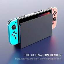 Funda protectora de TPU suave y transparente DATA FROG para Nintendo Switch, con marco protector acoplable - transparente - Ver 4