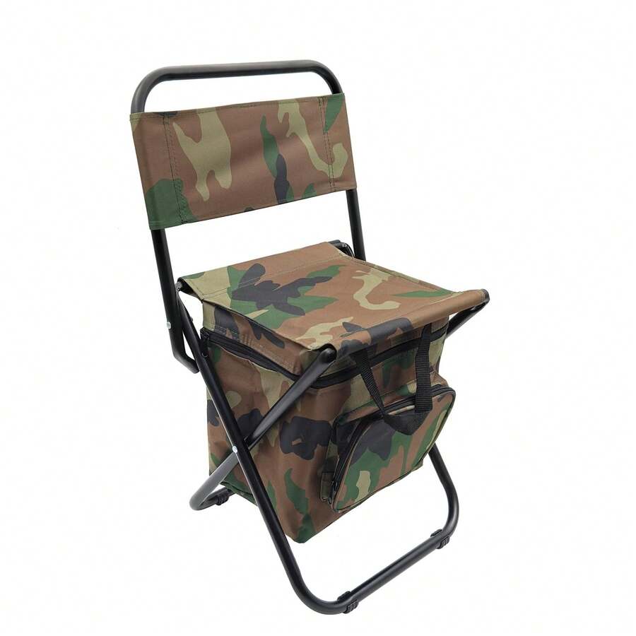 Silla Plegable Portátil con Bolsa de Transporte para Exteriores - Verde militar - Ver 1