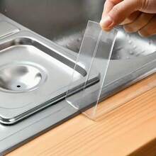 1 rollo de 3,2 m de cinta adhesiva transparente de PVC impermeable y resistente al moho, adecuada para cocina, baño, taller y superficies lisas - Multicolor - Ver 3