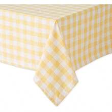 DII - Mantel de Mesa (177.8 cm), diseño de Cuadros, Color(132 x 132 cm (Rectangular) Amarillo) - Multicolor - Ver 2