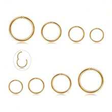 8pcs 16G Surgical Steel Hinged Segment Clicker Nose Hoop Spiral Cartilage Daith Ear Plugs Sleeping Earrings Body Piercing 6-12mm - Multicolor - View 13