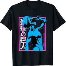 Colorful Titan Eating Anime T-Shirt.Jpg - 黑色 - 查看 1