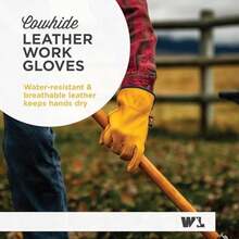 Guantes de trabajo de cuero HydraHyde Slip-On resistentes agua, mediano (Wells Lamont 1168M), color marrón(XL (Paquete de 1) Bronceado (Saddletan)) - Multicolor - Ver 2