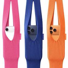 New Fashion Knitted Phone Pouch Bag Fits All Phones, 3D Pleated Aesthetic Knitted Phone Sleeve - Multicolor - View 2