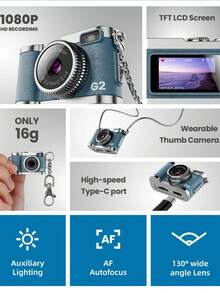 Vintage-Style Mini Multi-Function Mini Digital Camera - Interchangeable Lens & Manual Control HD CCD Portable Camera With Instant Mobile Upload | Ideal For Vlogging, Travel, And Daily Use (Multi-Color Compact Design) - G2 Camera - View 3