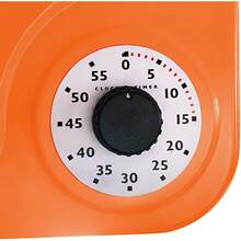 HAWT- 9.5 Inch X 12.5 Inch - Retro Kitchen Wall Clock Vintage Wall Clock With A Thermometer And 60-Minute Timer Ideal For Any Kitchen Office Or Diner Orange - Orange - View 5