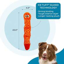 Outward Hound Durablez Stuffing-Free Squeaky Interactive Dog Toy, Tough Pl 11ush, Snake, Pink, Large,Large(Packof1),PinkSnake - PinkSnake - Xem 3