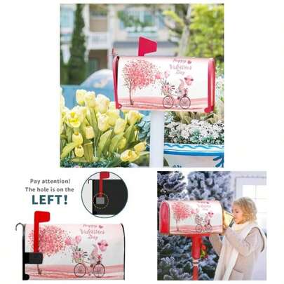 Snowflakes Mailbox Covers Magnetic Standard Size 18 Inch X 21 Inch, Winter Cute Snowman Black Mailbox Wraps Letter Box Cover Holiday Garden Yard Decor