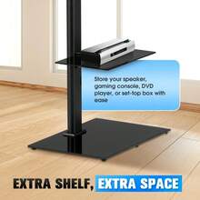 Portable TV Stand With With Laptop Shelf Universal TV Floor Stand For 32"-65" LCD LED OLED TVs Supports Up To 40kg And Max VESA 400x600mm 50° Swivel Mount For Bedroom Dorm Office Use - Black - View 8
