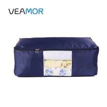 YBlanket Storage Bags Pillow Bedspread Bedding Clothes Organizer Storage Containers with Zippers Breathable and Moistureproof. Navy Blue 2pcs L - Azulmarino2 piezas - Ver 2
