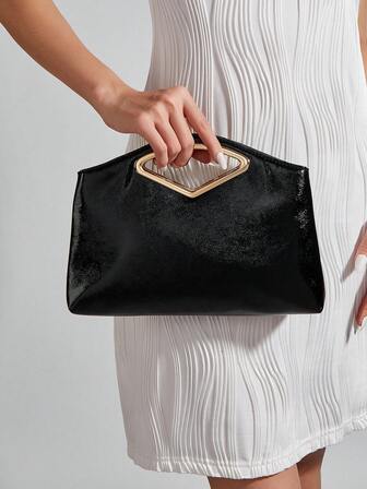 Cartera de embrague de unicolor vintage retro, bolso de gran capacidad a juego con todo, bolso plegable de PU elegante para mujeres, para uso diario, boda, fiesta, baile de graduación, cena