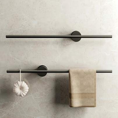 アルミ壁掛けタオル掛け,フリーパンチハンガー,バスルームタオルバー,調節可能なホルダー,アクセサリー,50cm