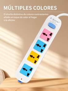 2 Piezas Extensión Eléctrica Uso Rudo Reforzada,Regleta multicontactos electricos con 4 salidas, Regleta Multicontacto, Protector de Sobretensión, Puerta de para niños, Cable de Extensión,110V-220V, un enchufe de pared, fácil de transportar, adecuado para uso doméstico, oficina y viajes. - 2 piezas - Ver 2
