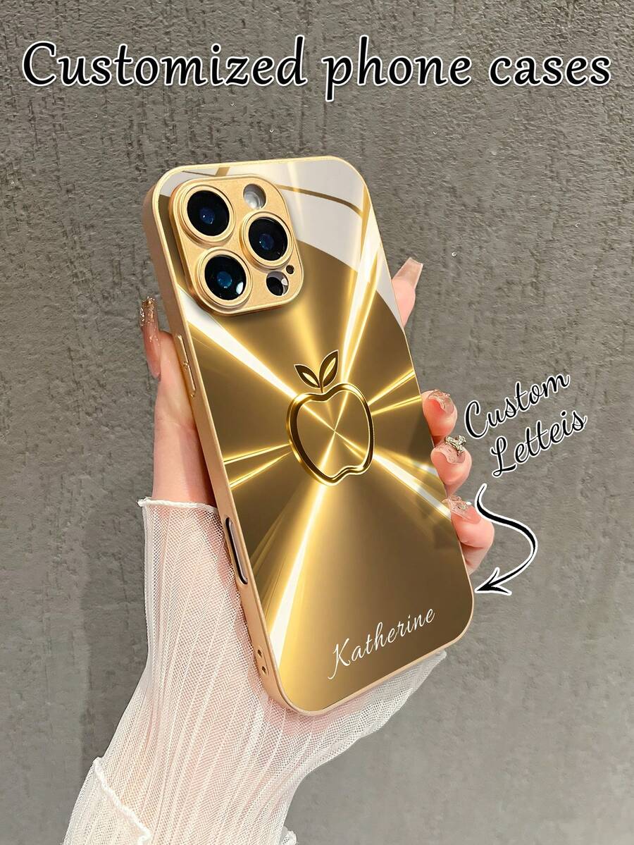1件客製化高解析度玻璃手機殼，漸層圖案，適合男友女友家人朋友祖父母情侶的個性化匹配手機殼，週年紀念生日禮物，高解析度印刷漸層色玻璃背蓋，客製化保護手機殼配件