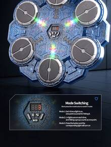 音乐拳击机儿童运动健身玩具 - 智能音乐 6 键拳击靶，壁挂式可充电蓝牙炫酷灯光动态音乐拳击，儿童感官训练反应速度节奏运动器材，速度可调，成人男女反应能力训练办公室健身趣味器材，拳击玩具，儿童拳击机，非常适合万圣节、圣诞节、复活节和生日。 - 6鍵拳擊靶 - 查看 8