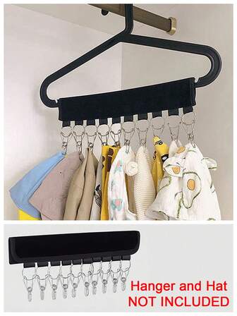 Multi-Use Hat Hanger Clips (1-Pack), Strong Grip For Organizing Baseball Caps & Winter Hats, Over-The-Door Closet Wardrobe Storage Solution