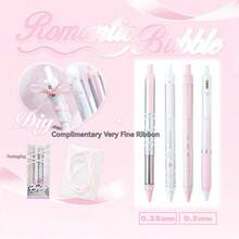 Rosyposy 一套4支芭蕾舞丝带造型的走珠笔，黑色墨水，笔身饰有优雅的舞者蝴蝶结，个性化塑料笔，适用于办公、学习、送礼和奖品。 - 黑色 - 查看 16