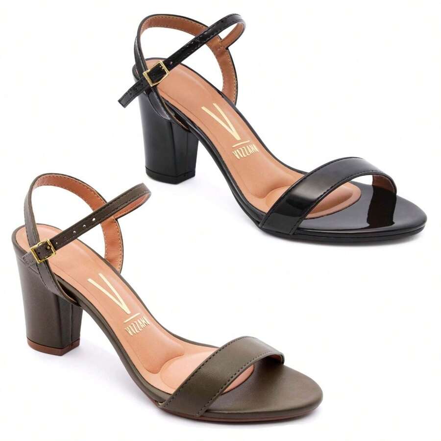 Kit Of 2 Vizzano Women's Sandals With Medium Thick Heel - Original - 橄欖色和黑色 - 查看 1