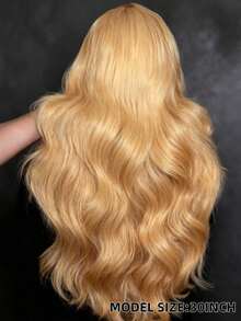 Synthetic Lace Front Wig Honey Blonde Water Wave Lace Frontal Wig 13x4 HD Long Body Wave Blonde Glueless Wigs For Women Suitable For Everyday Wear Heat Resistant Hair For Daily Or Events With Natural Density - 金髮女郎 - 查看 5