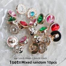 10/20/30/50/100pcs Plastic Mini Rhinestone Buttons With Shank, Versatile For Shirt, Sweater, Cardigan, Sewing DIY Craft - Multicolor - View 19