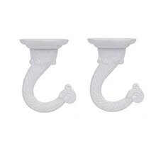 2 Sets 55mm/2.17 Ceiling Metal Ceiling Hooks Heavy Duty Swag Ceiling Hooks with Hardware for Hanging Plants/Chandeliers/Wind Chimes/Ornament White Color - blanco - Ver 4