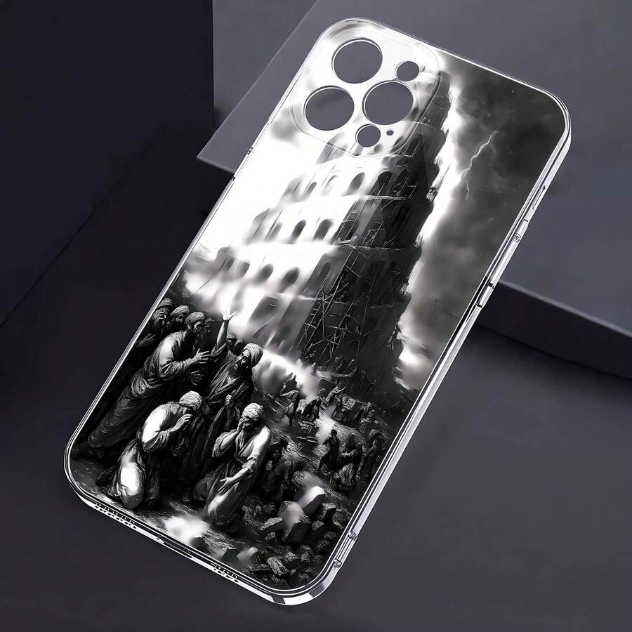 Funda para teléfono con diseño llamativo de la Torre de Babel, compatible con fundas ,  17,  16 Pro Max,  15 Pro Max,  13 y  12. Fabricada en TPU, ofrece protección contra impactos y caídas. Un regalo ideal para familiares, amigos, pareja, novios/novias y para Navidad.fundas ,fundas graciosas,funda celular,funda , 13,fundas  17 pro,fundas celular,fundas para  17, 13 funda,fundas hombre,funda  15 promax,funda  16 promax - transparente - Ver 1