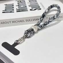 1pc Christmas Autumn/Winter Dopamine Contrast Color Heart Plush Knitted Lanyard, Versatile Phone Case Strap, Keychain, Unisex Creative High-End Gift