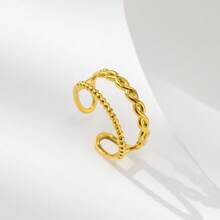 Double-Layer Stainless Steel Stacked Ring, A Versatile Jewelry Accessory Suitable For Both Men And Women, Perfect For Daily Wear And An Excellent Gift For Special Occasions. - Yellow Gold - View 6