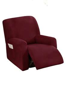 1/2/3pcs Set, Solid Color Milk Silk Stretch Thickened Sofa Cover, Waterproof Elastic, Dustproof Washable, Massage Chair Cover, Multiple Colors Available, Home Appliances, Modern Minimalist All Season Anti-Slip Sofa Slipcover, Pet-Friendly Home Decor - Burgundy - View 5